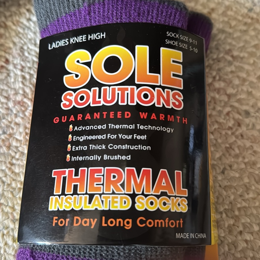 Brand new womensThermal Insulated Socks - Gray and Purple - Picture 2 of 4